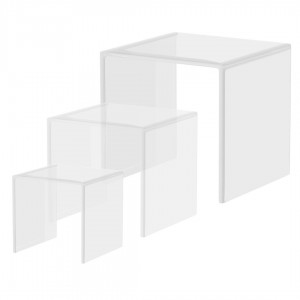 Alzate per Vetrine in Plexiglass Trasparente con Rialzi da 20, 25 e 30 cm - DANIELI